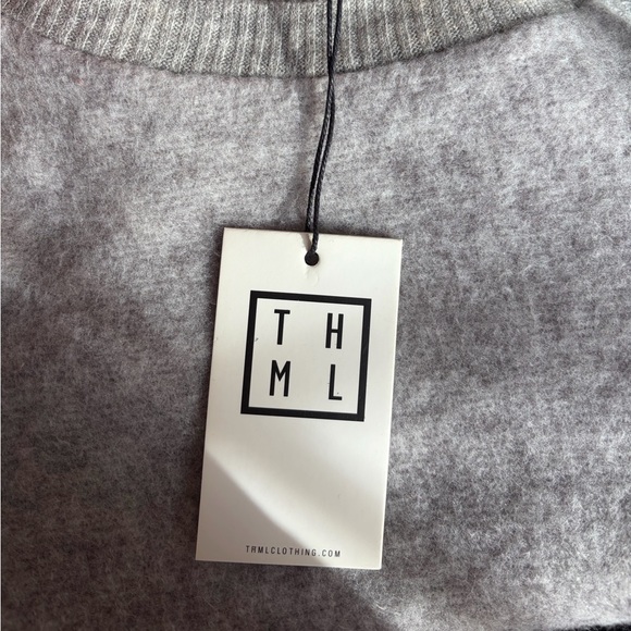 THML Gray Lace-Sleeve Sweater - Picture 3 of 3